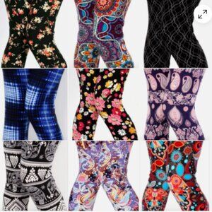 MYSTERY LOT OF 10 LEGGINGS - OS, PLUS, EXTRA PLUS